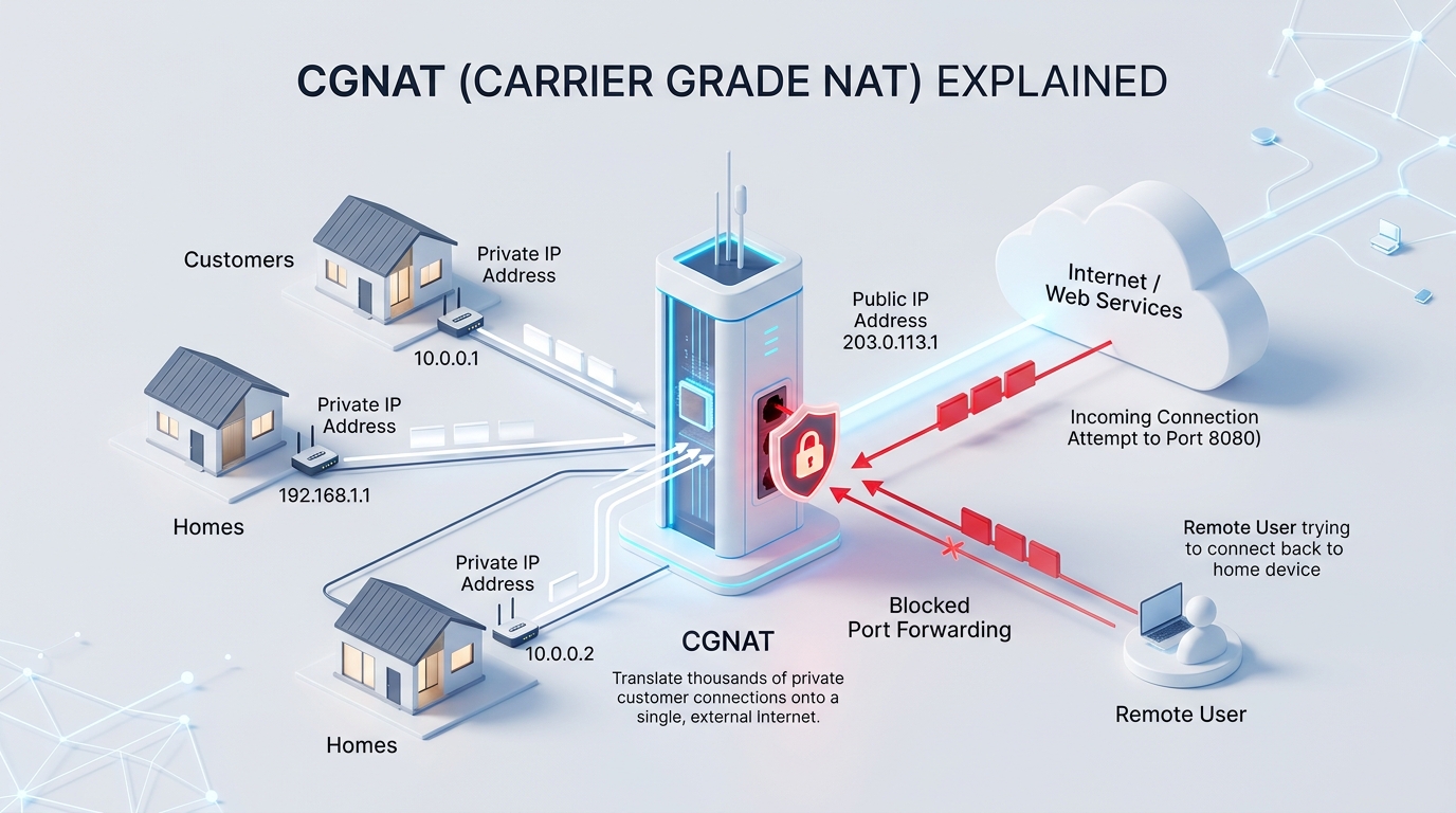 CGNAT là gì - Vì sao không mở được Port