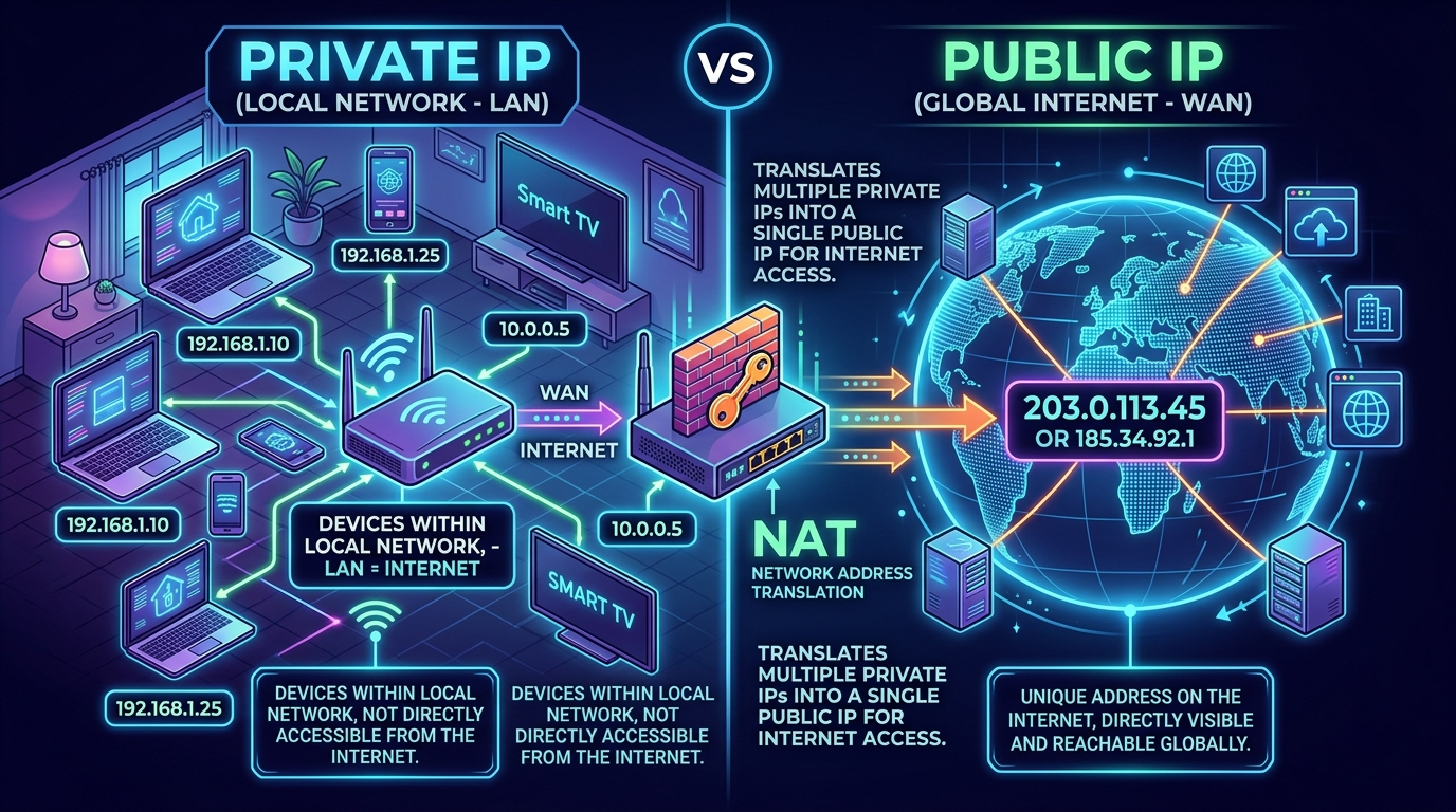 Public IP và Private IP khác nhau như thế nào