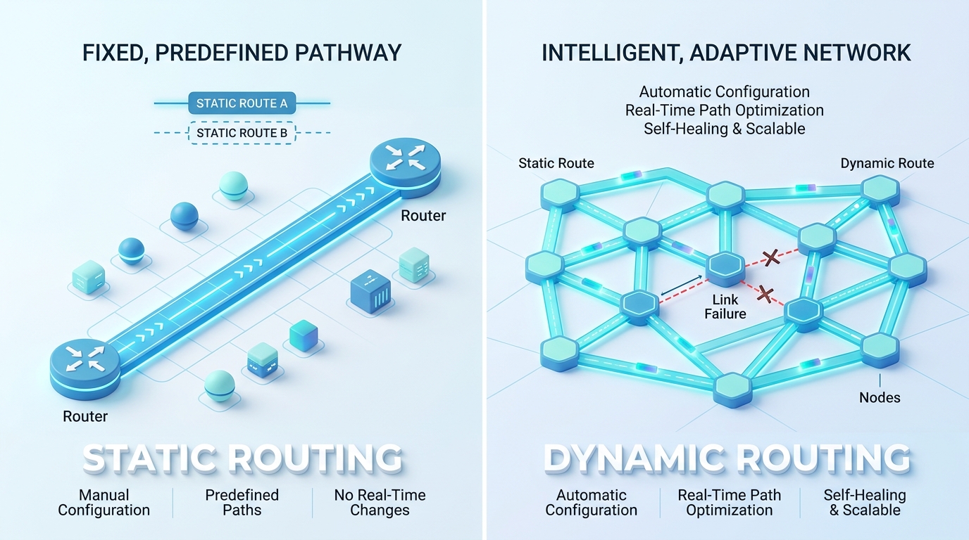 Static Route và Dynamic Route khác nhau như thế nào